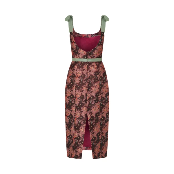 Markarian dresses with romantic neckline and structured silhouette