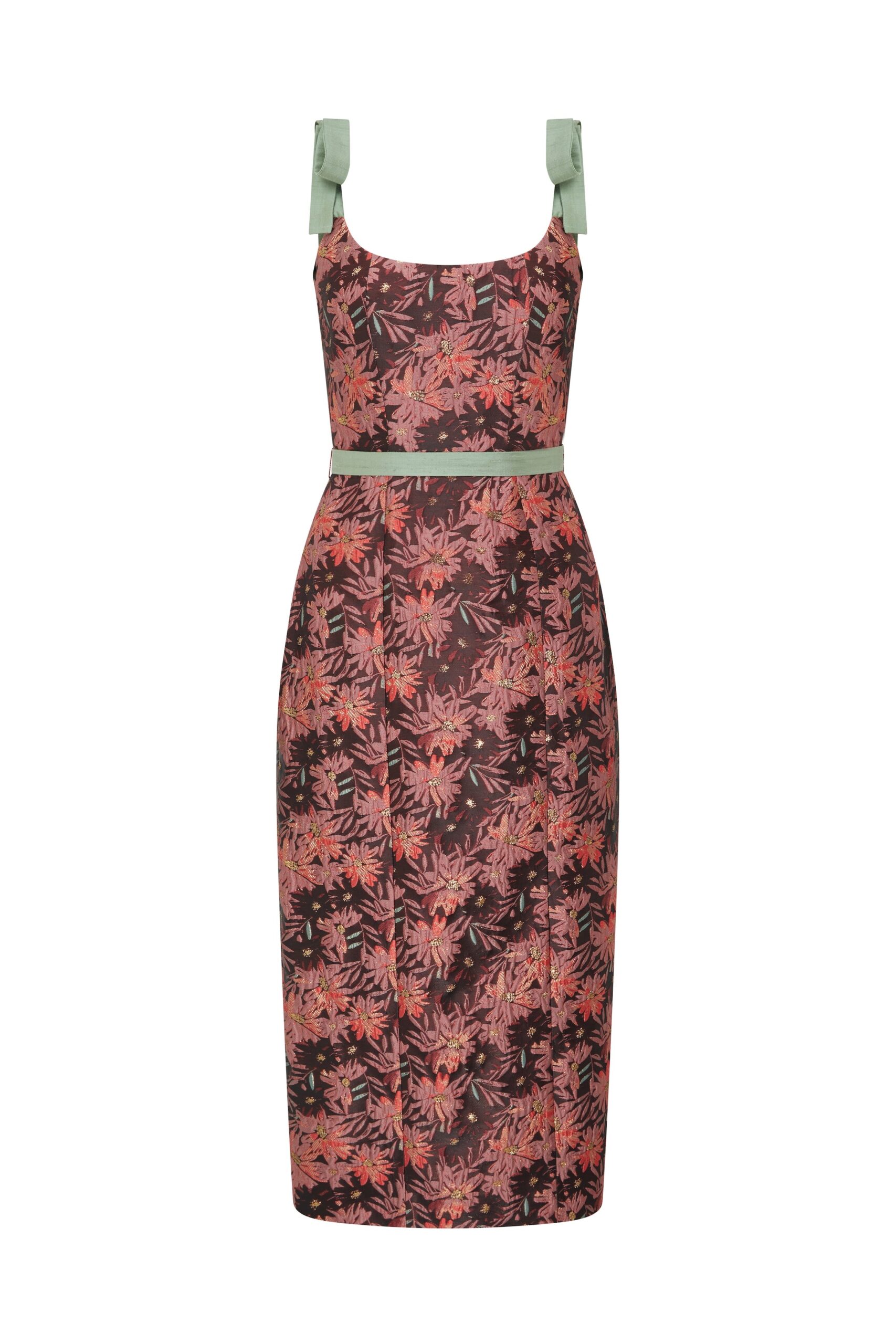 Markarian gown with romantic neckline and structured silhouette