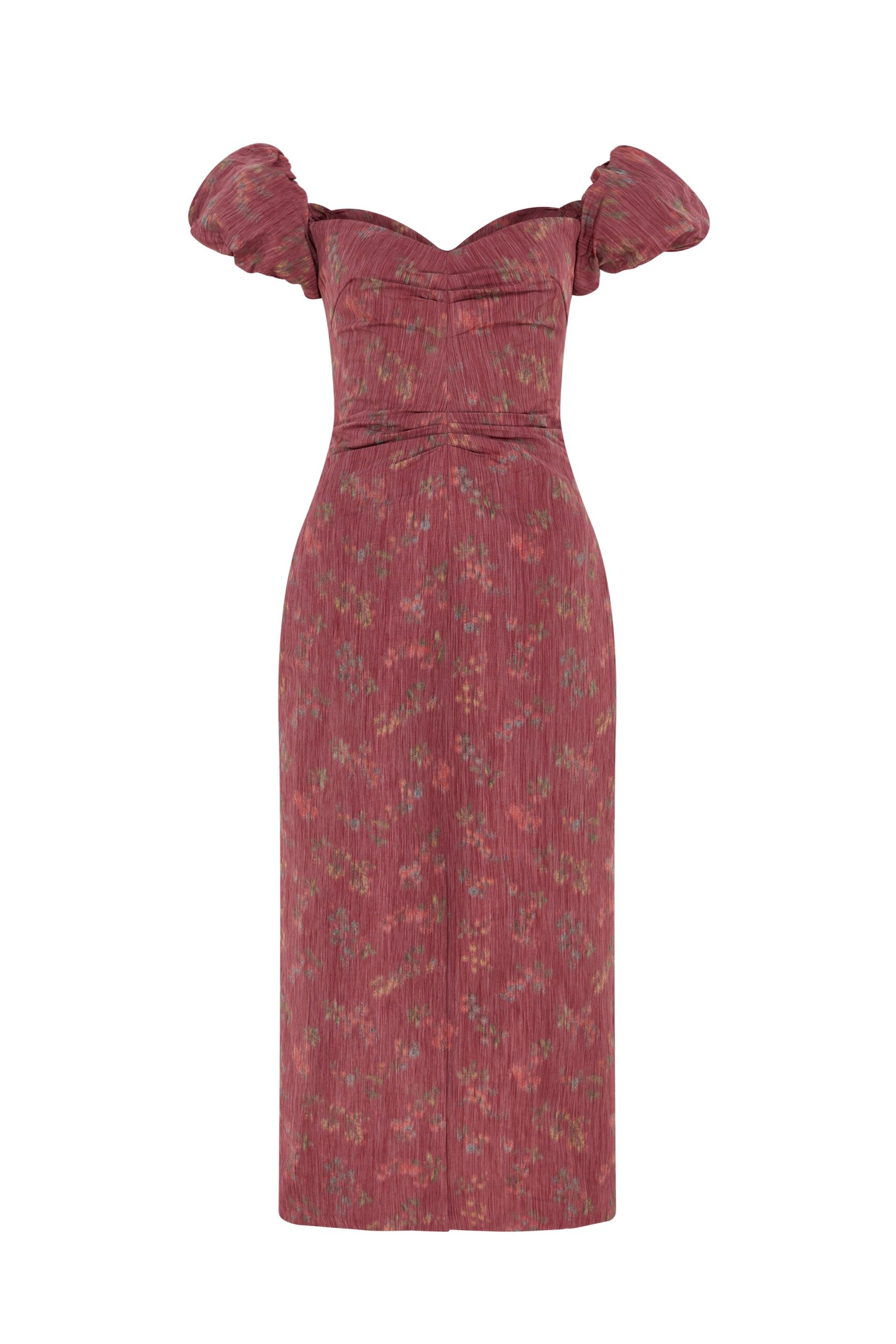 Markarian gown with romantic neckline and structured silhouette