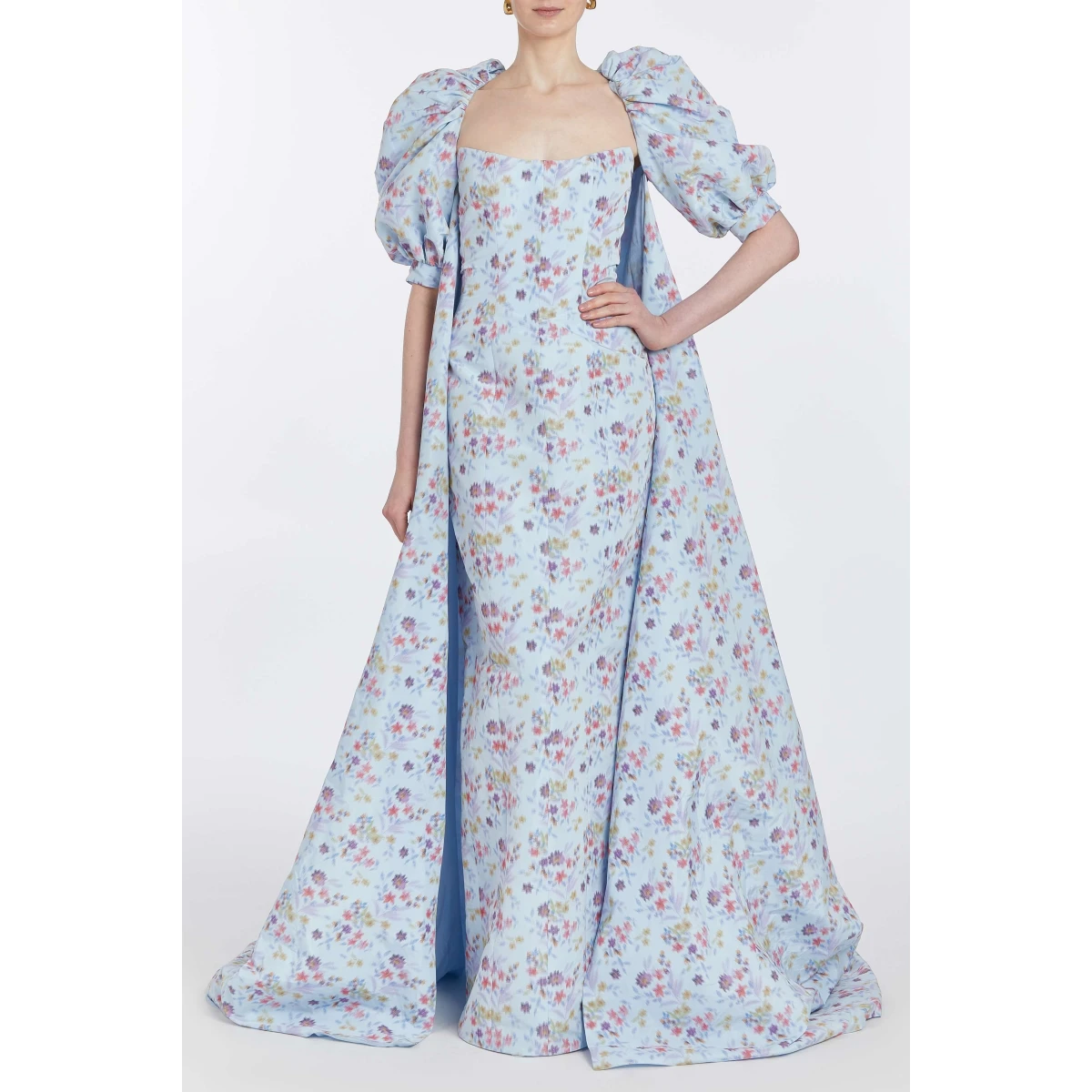 Markarian dresses with romantic neckline and structured silhouette