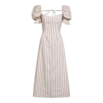 Markarian gown with romantic neckline and structured silhouette