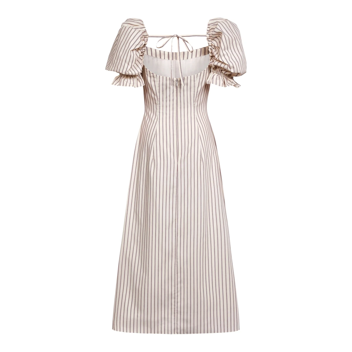 Markarian dresses with romantic neckline and structured silhouette