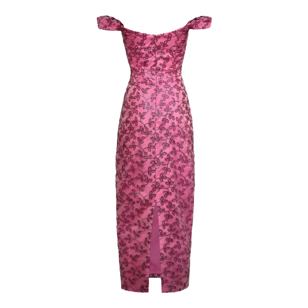 Markarian Amina Pink Sequin Midi Dress, view 3