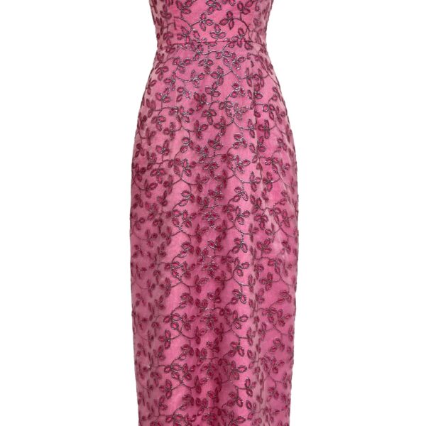 Markarian gown with romantic neckline and structured silhouette