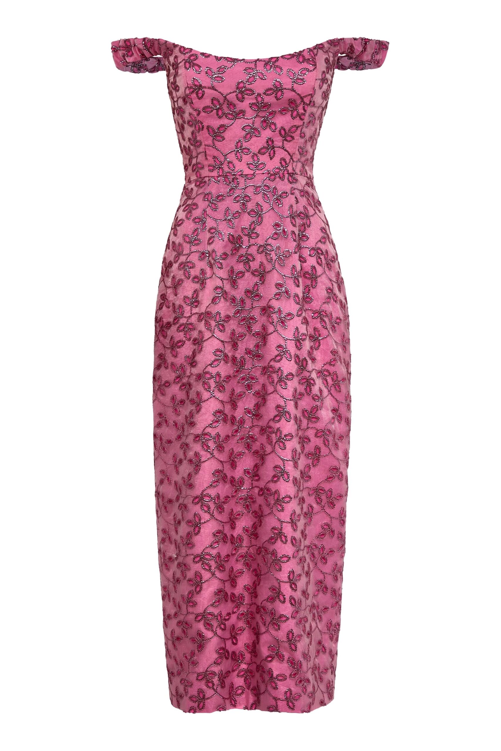 Markarian gown with romantic neckline and structured silhouette