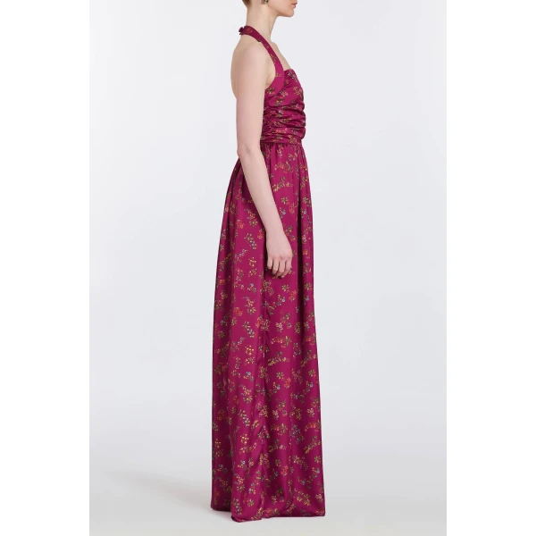 Markarian Anastasia Floral Ruched Halter Gown, view 5