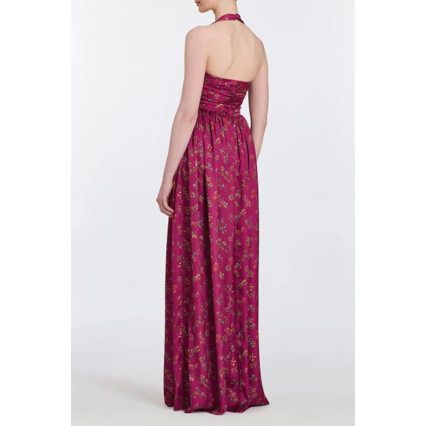 Markarian Anastasia Floral Ruched Halter Gown, view 6