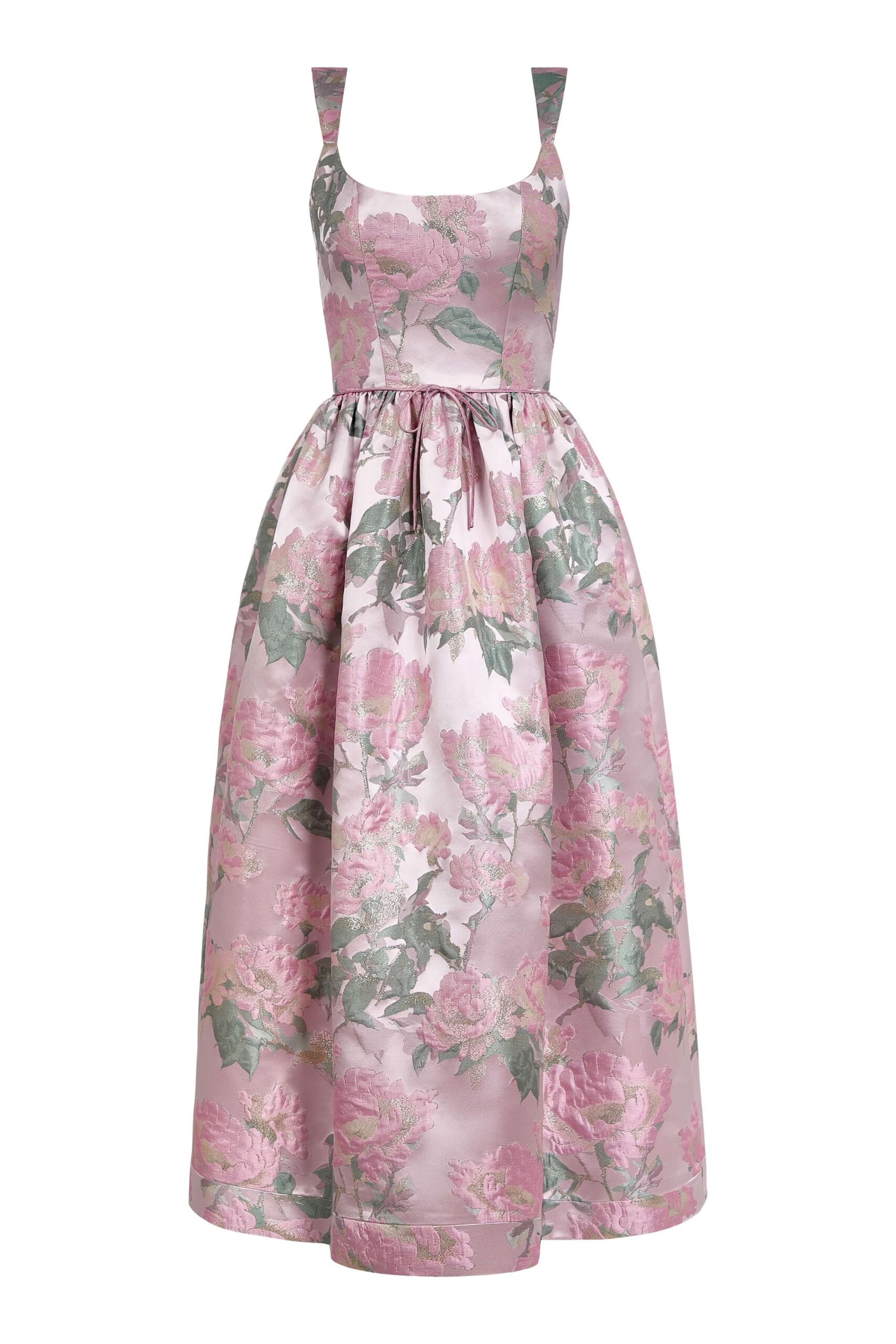 Markarian gown with romantic neckline and structured silhouette