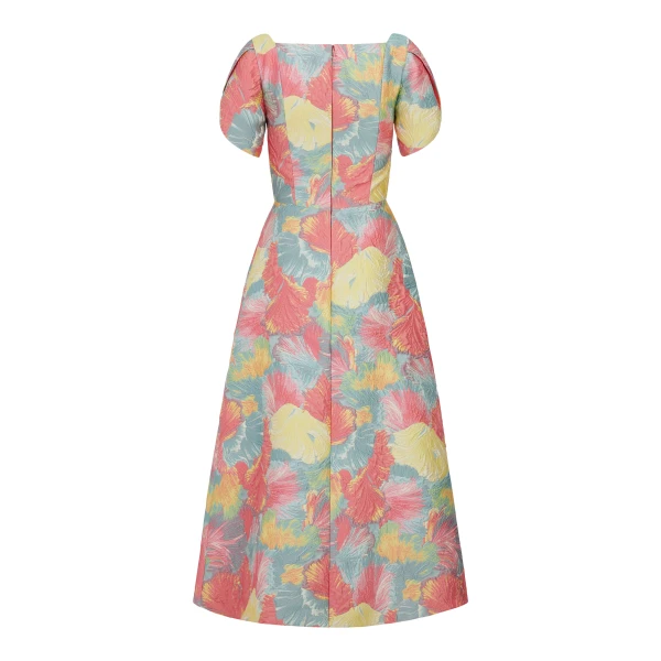 Markarian gowns with romantic neckline and structured silhouette