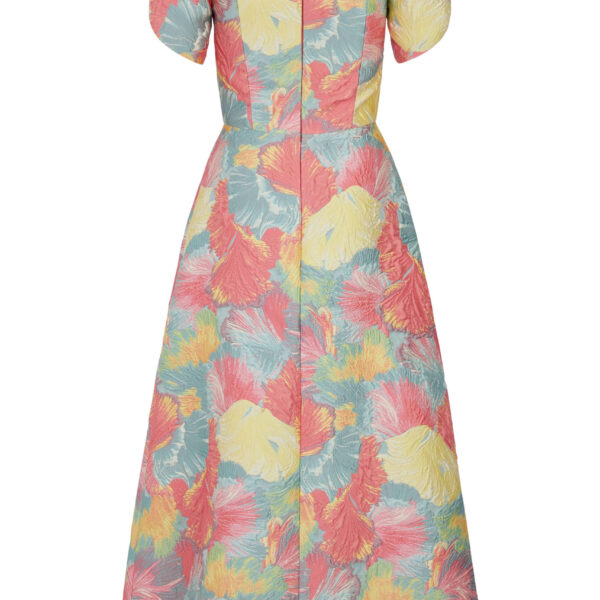 Markarian gowns with romantic neckline and structured silhouette