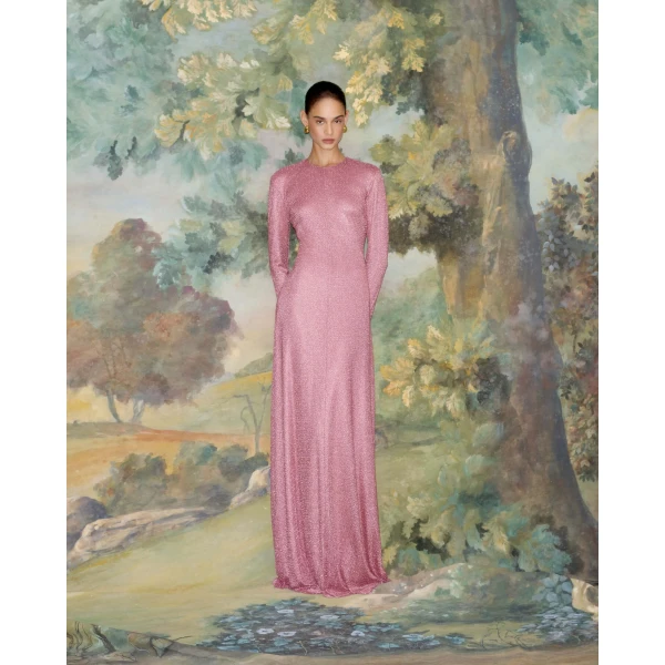 Markarian Aurora Metallic Knit Gown, view 2