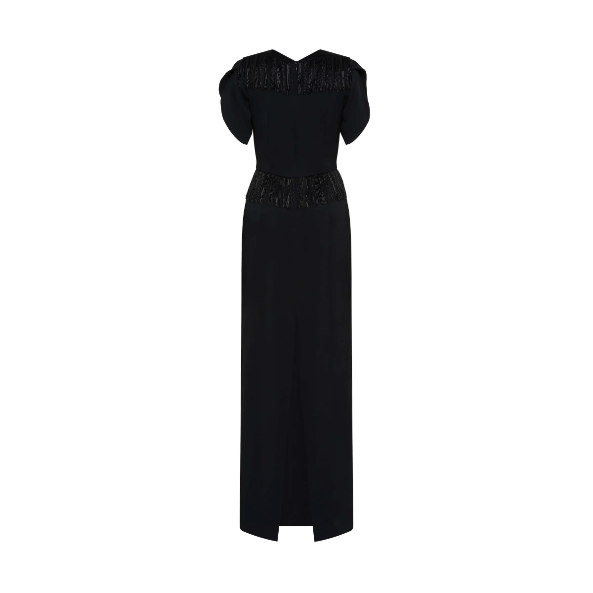 Markarian dresses with romantic neckline and structured silhouette