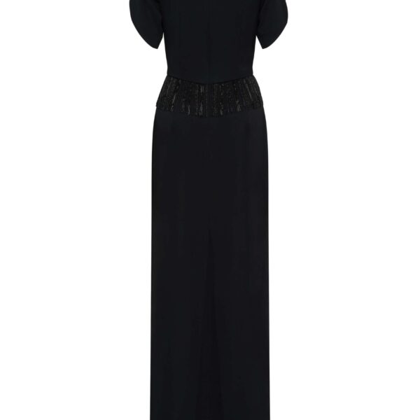 Markarian dresses with romantic neckline and structured silhouette