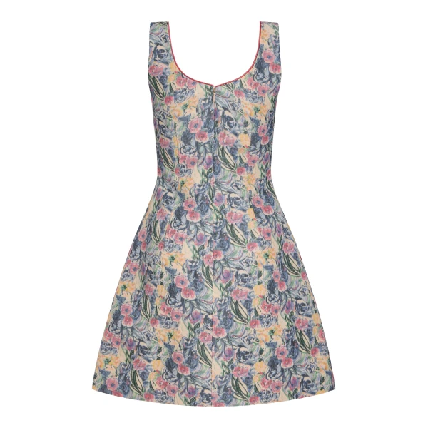 Markarian dress with romantic neckline and structured silhouette