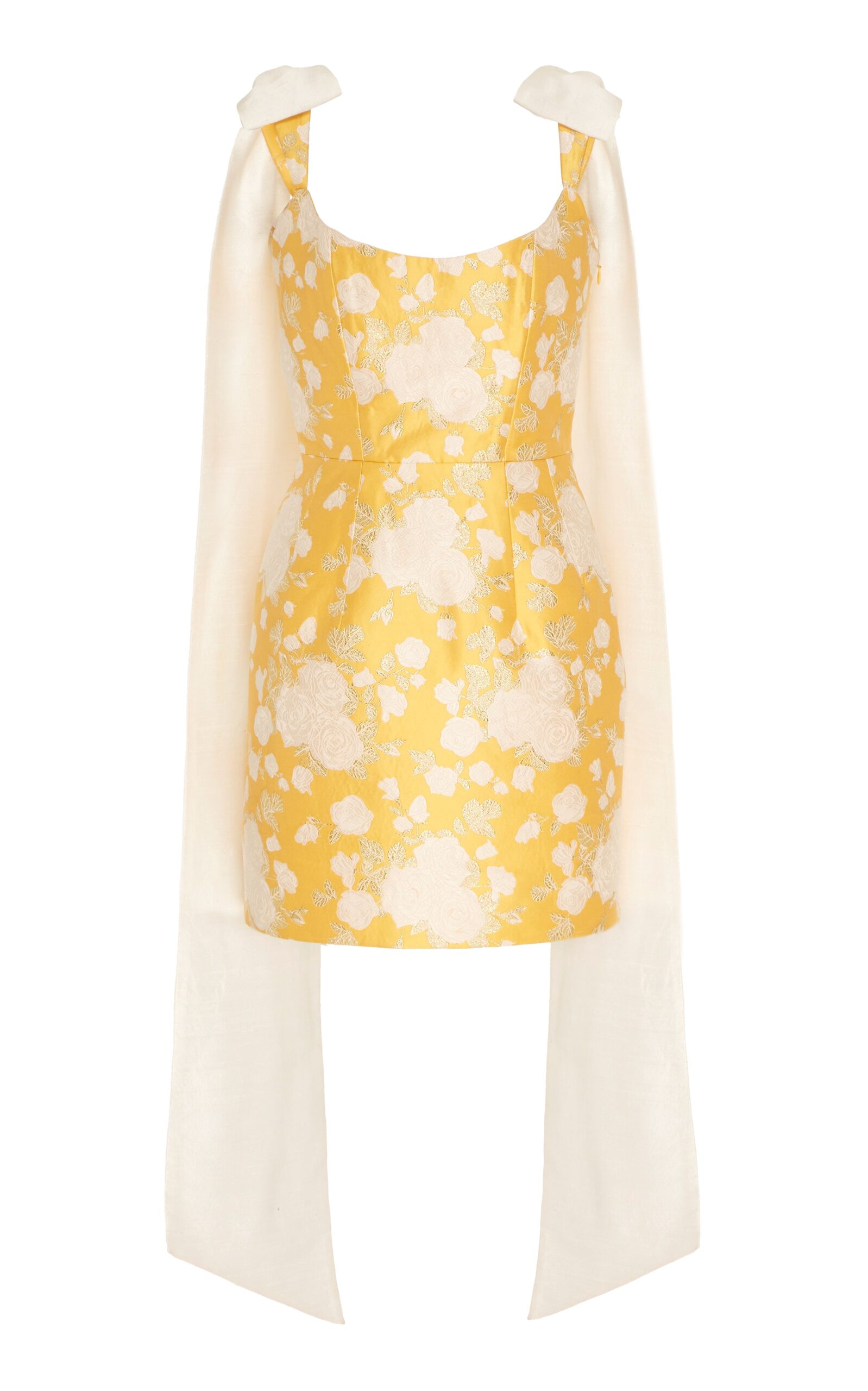 Markarian gown with romantic neckline and structured silhouette