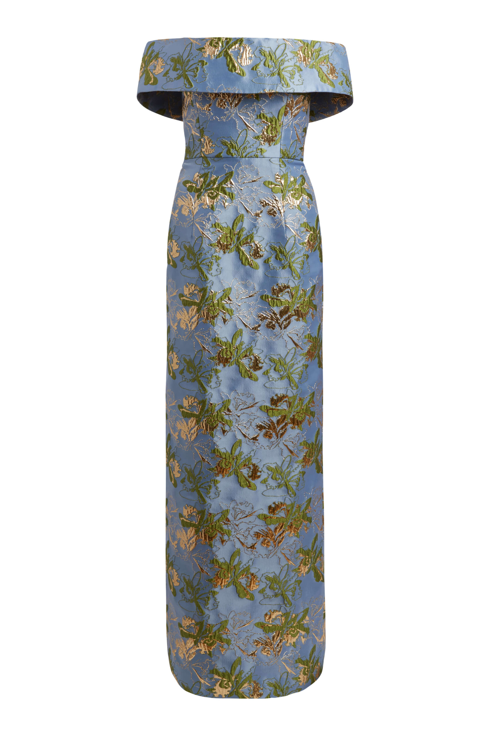 Markarian gown with romantic neckline and structured silhouette
