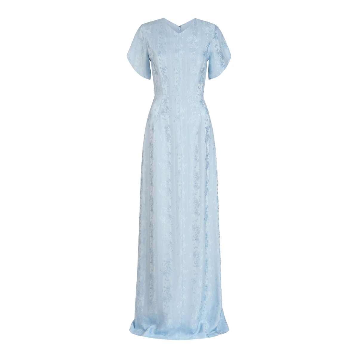 Markarian gown with romantic neckline and structured silhouette