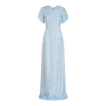 Markarian gown with romantic neckline and structured silhouette