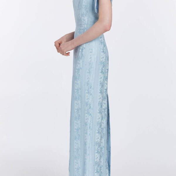 Markarian bridal with romantic neckline and structured silhouette