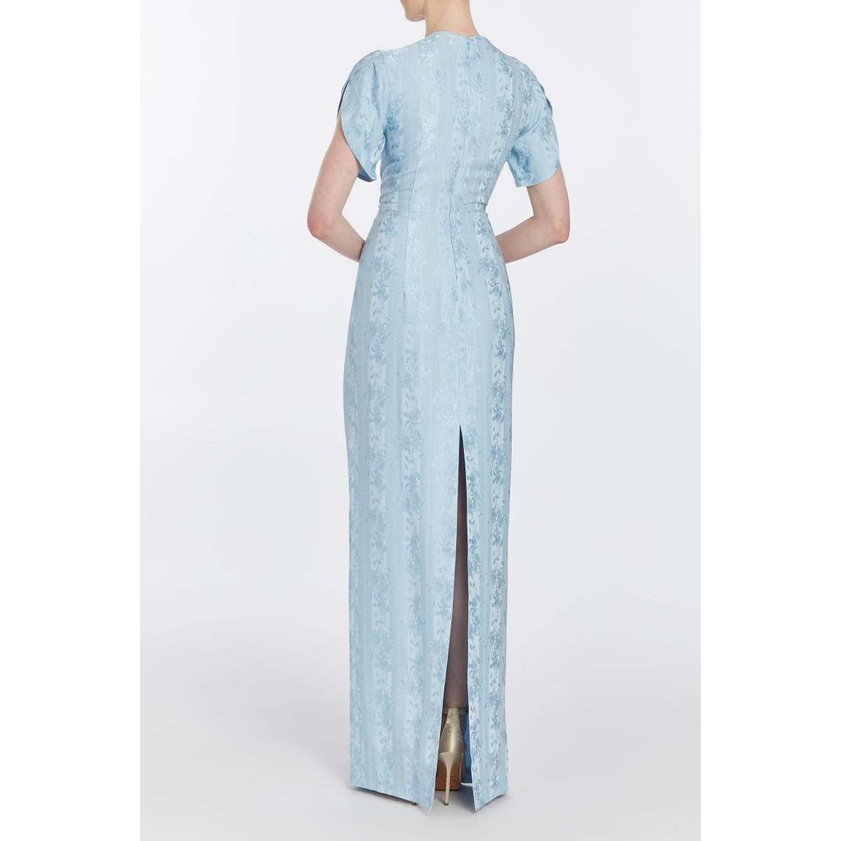 Markarian gowns with romantic neckline and structured silhouette