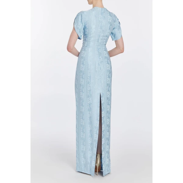 Markarian gowns with romantic neckline and structured silhouette