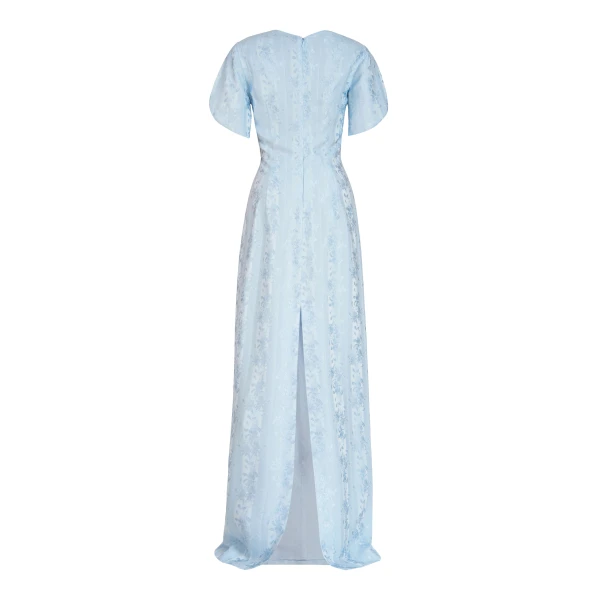 Markarian gowns with romantic neckline and structured silhouette