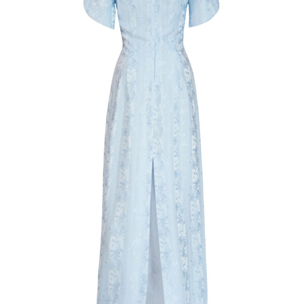 Markarian gowns with romantic neckline and structured silhouette
