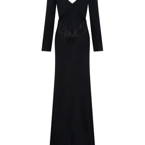 Markarian dresses with romantic neckline and structured silhouette