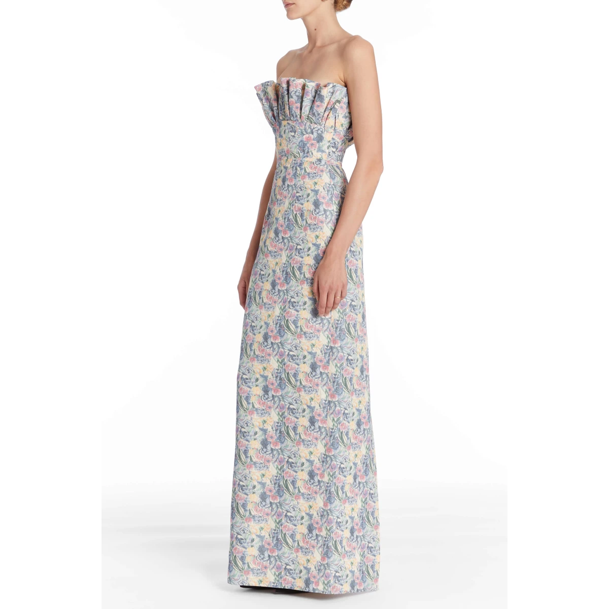 Markarian bridal with romantic neckline and structured silhouette