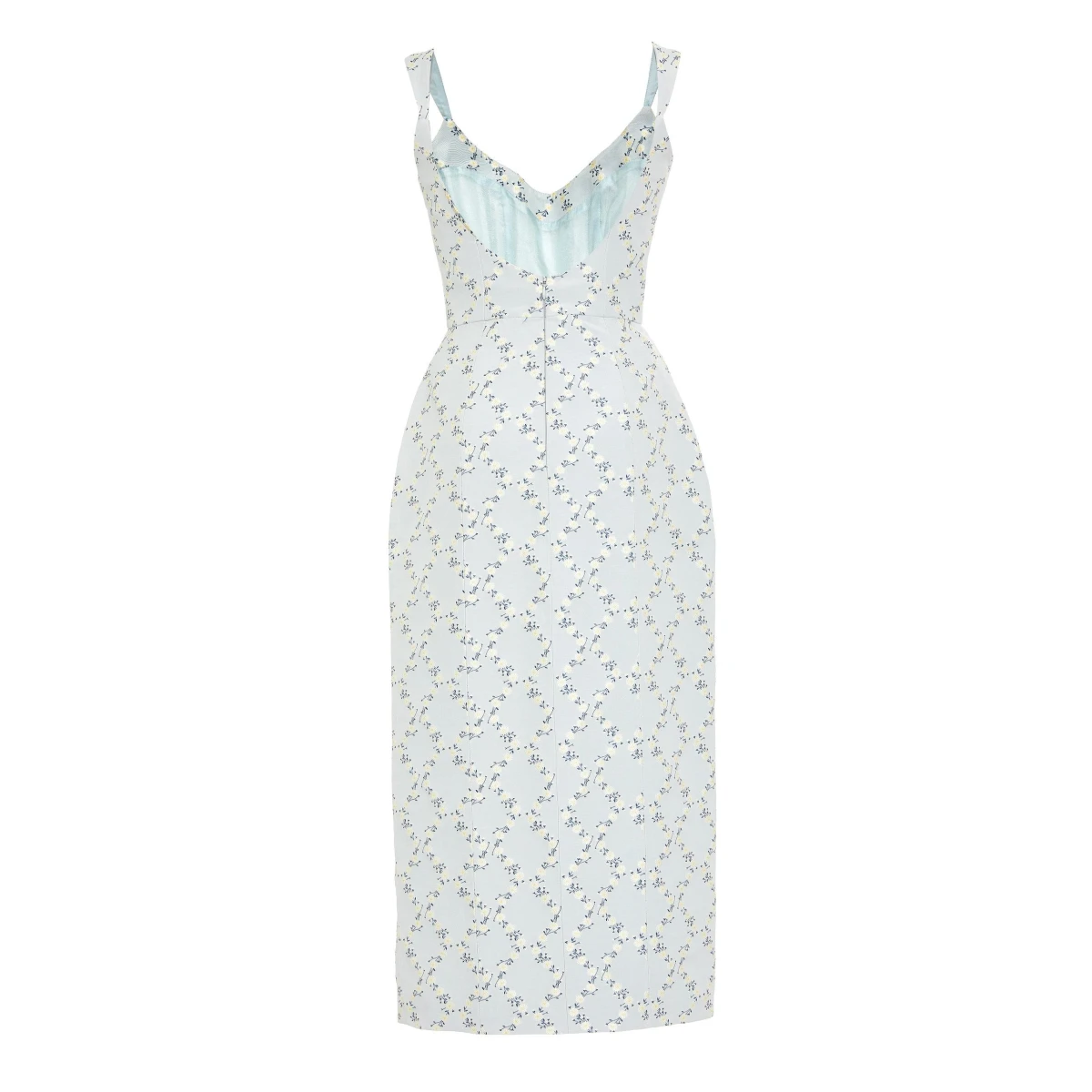 Markarian dresses with romantic neckline and structured silhouette