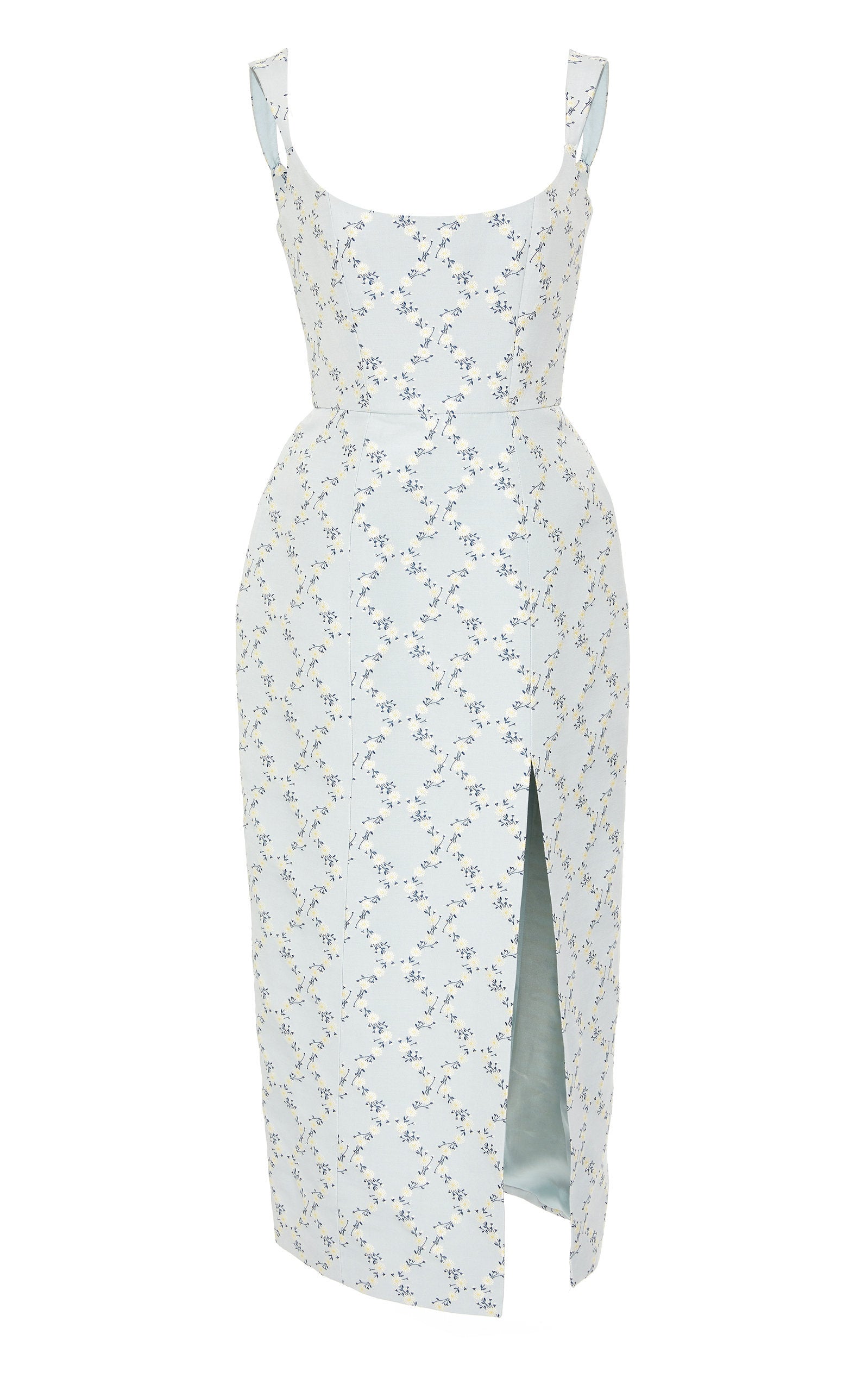 Markarian gown with romantic neckline and structured silhouette