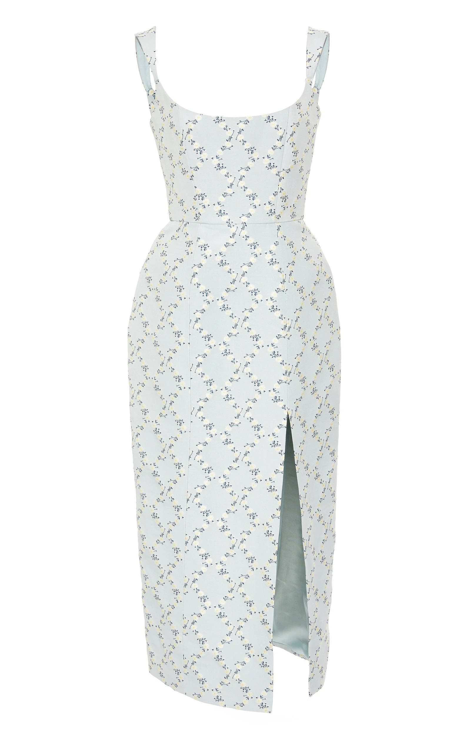 Markarian gown with romantic neckline and structured silhouette