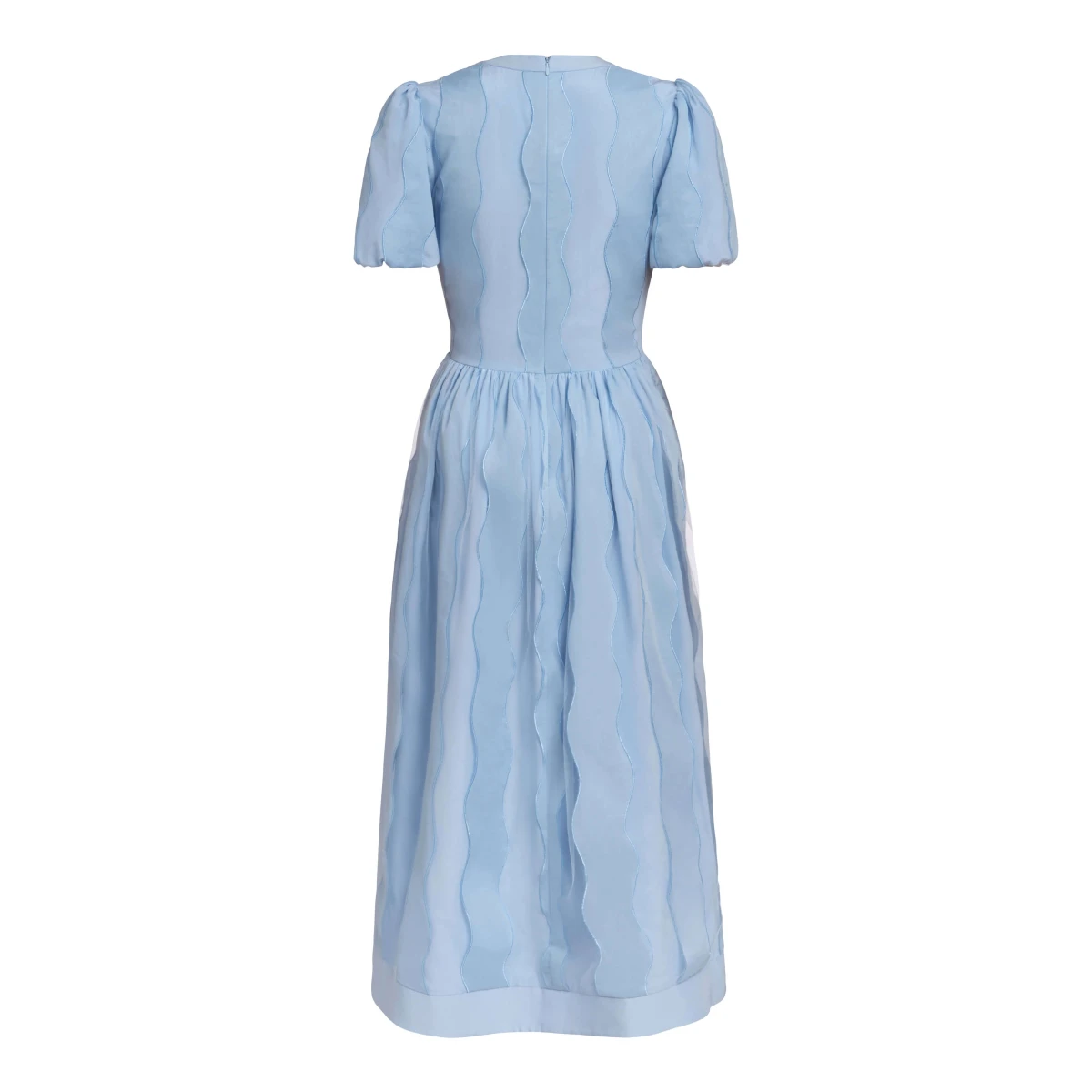 Markarian dresses with romantic neckline and structured silhouette