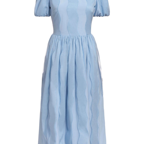 Markarian gown with romantic neckline and structured silhouette