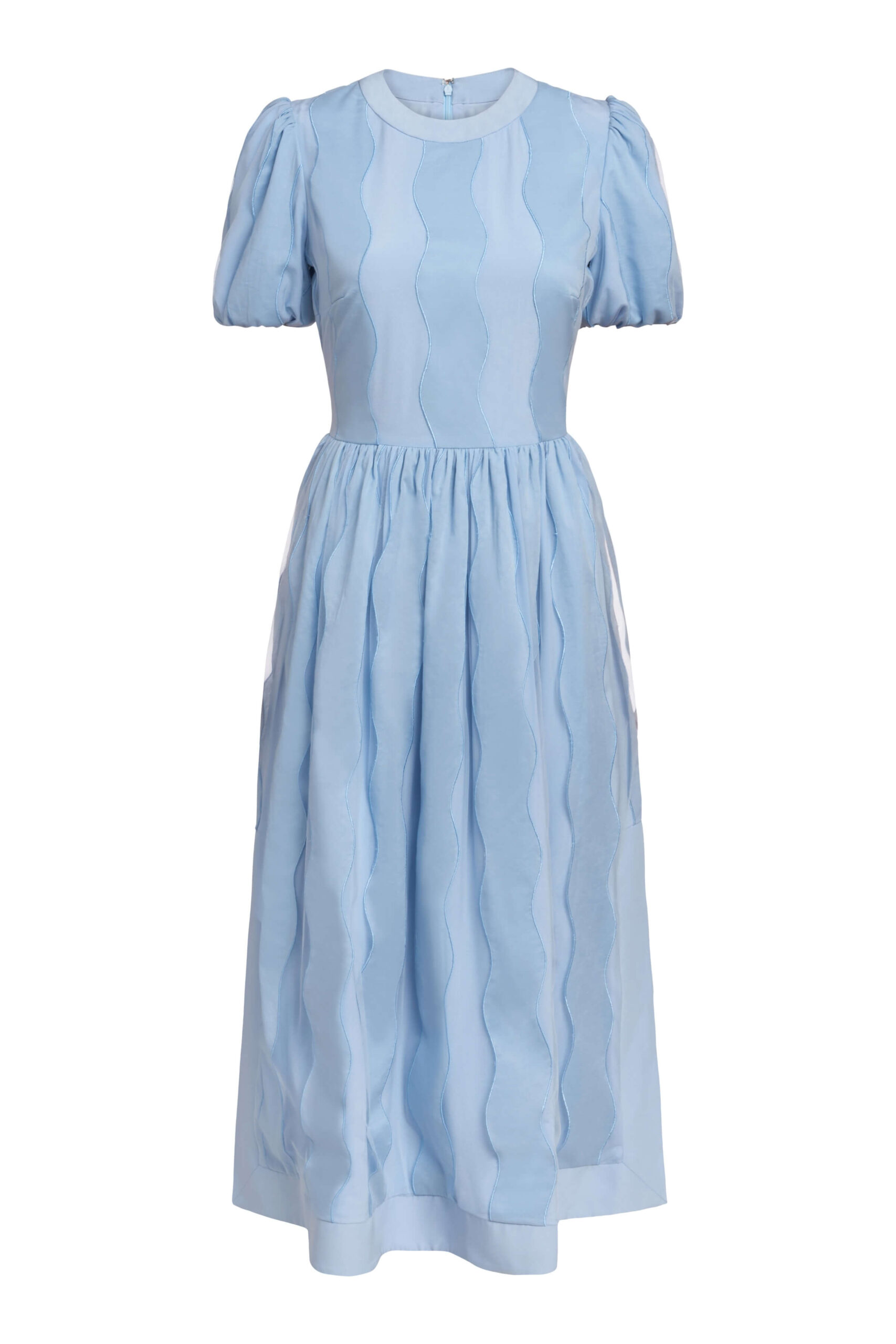 Markarian gown with romantic neckline and structured silhouette