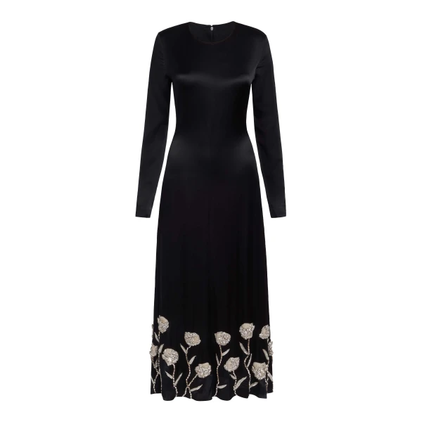 Markarian gown with romantic neckline and structured silhouette