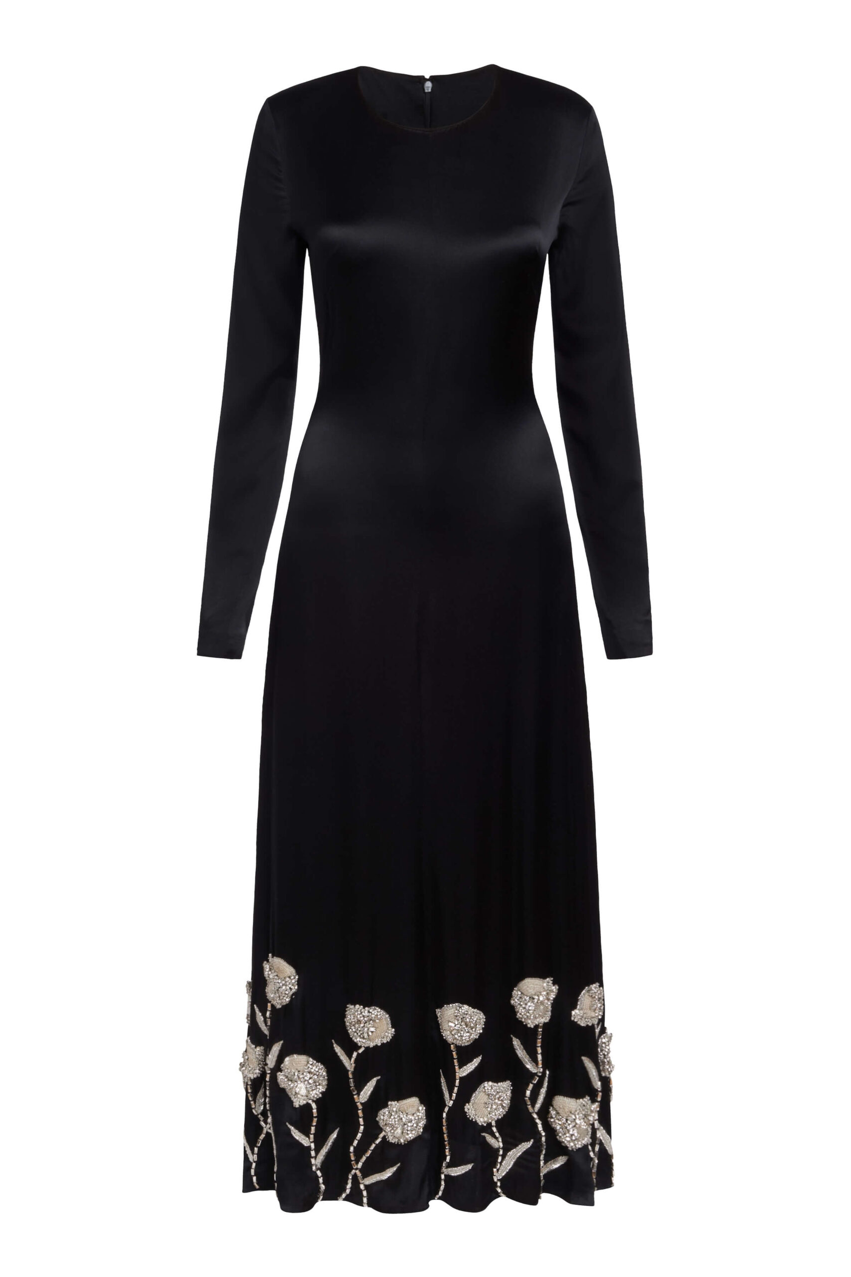 Markarian gown with romantic neckline and structured silhouette