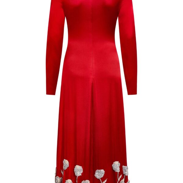 Markarian dresses with romantic neckline and structured silhouette