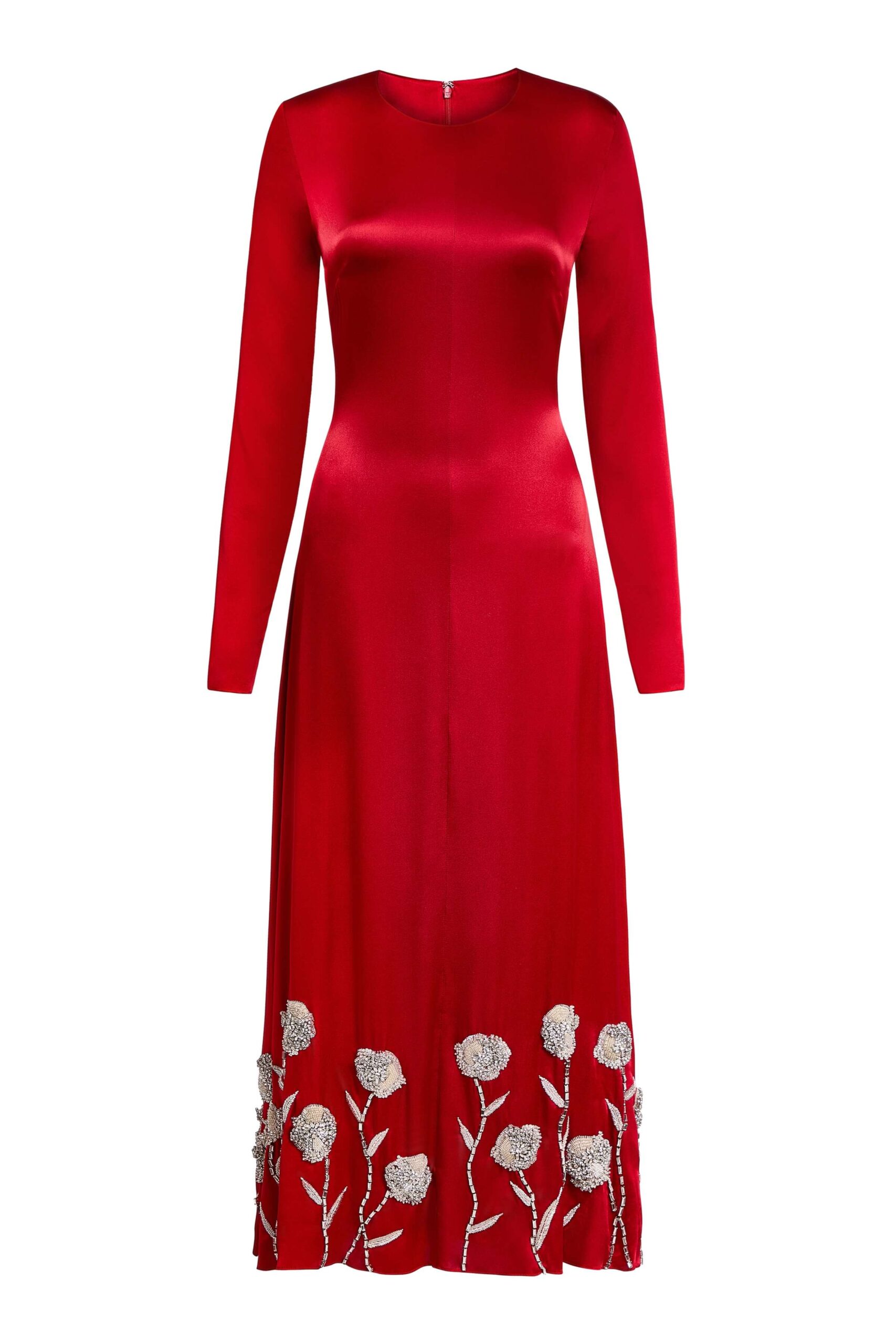 Markarian gown with romantic neckline and structured silhouette