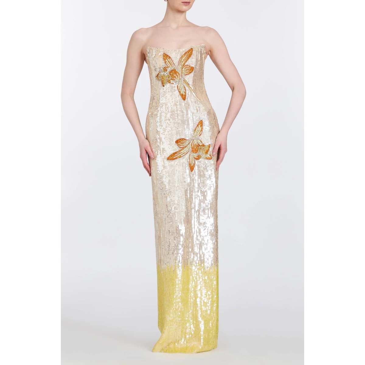 Markarian bridal with romantic neckline and structured silhouette