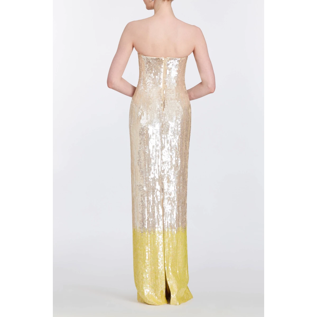 Markarian gowns with romantic neckline and structured silhouette