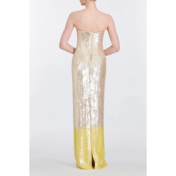Markarian gowns with romantic neckline and structured silhouette