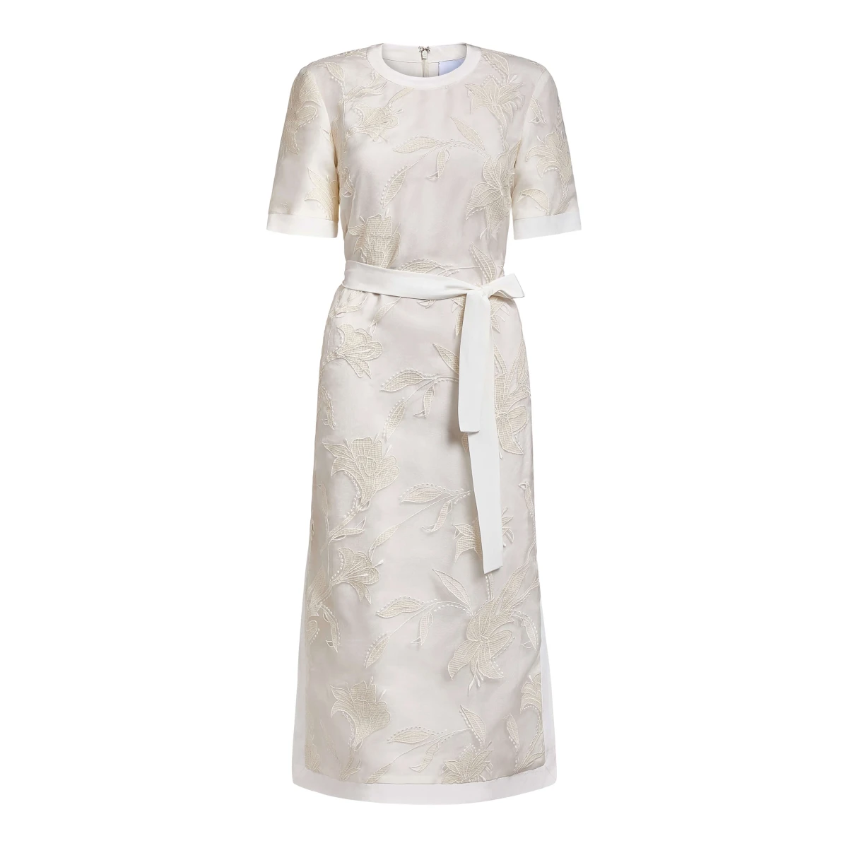 Markarian gown with romantic neckline and structured silhouette