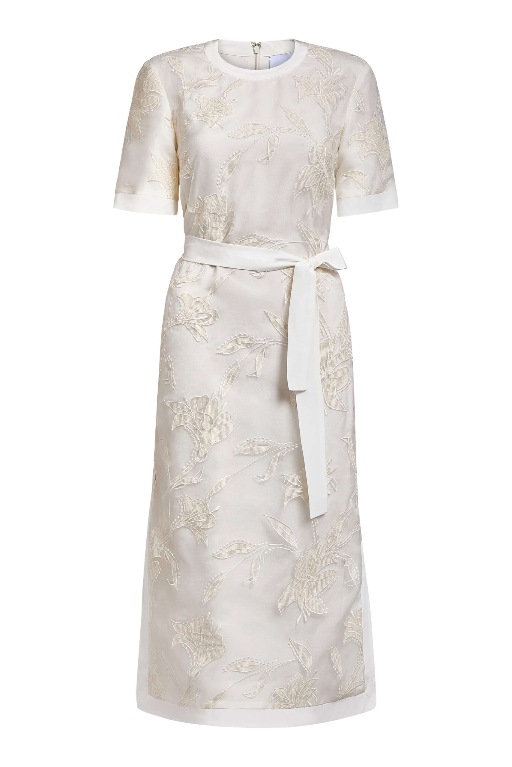 Markarian gown with romantic neckline and structured silhouette