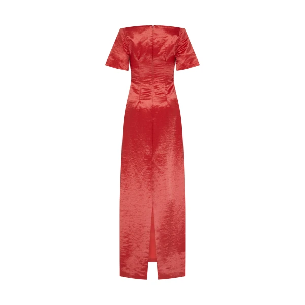 Markarian dresses with romantic neckline and structured silhouette