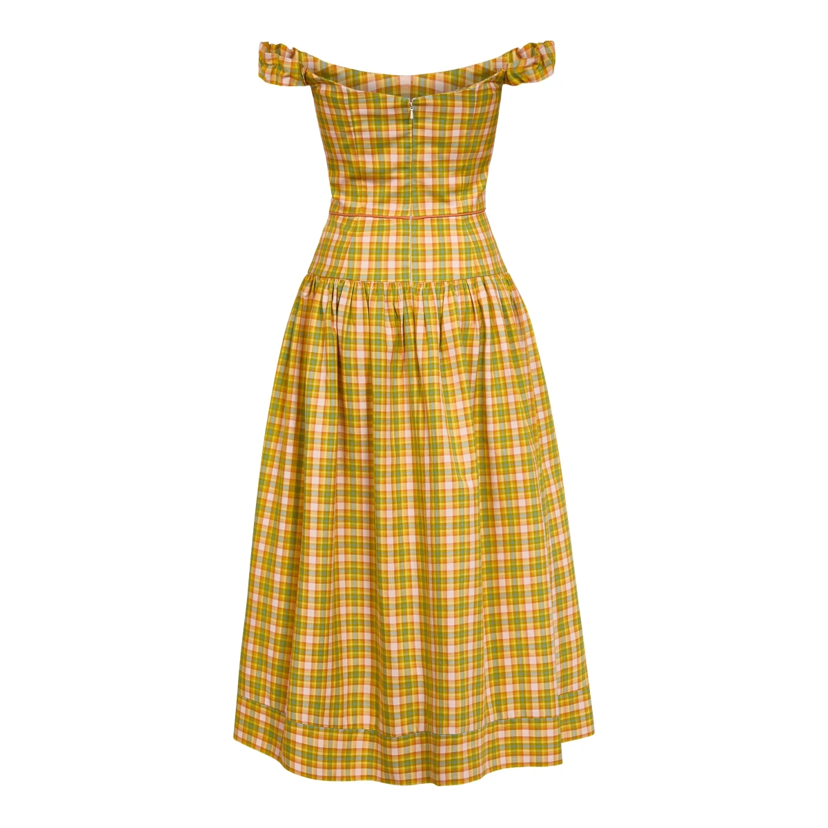 Markarian dresses with romantic neckline and structured silhouette