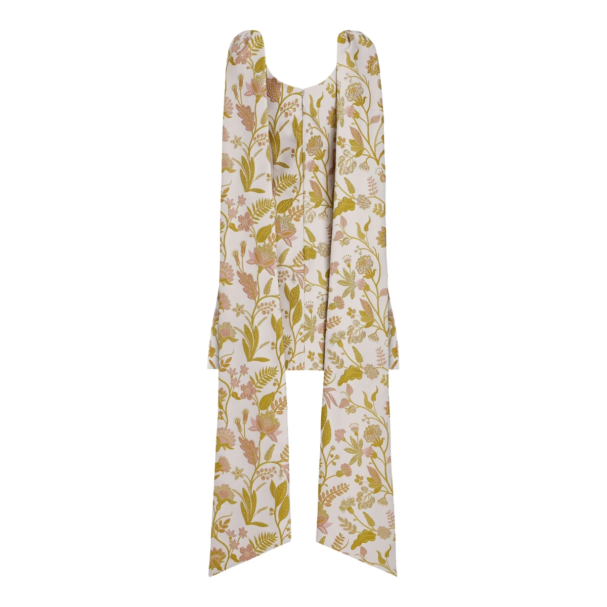 Markarian dress with romantic neckline and structured silhouette