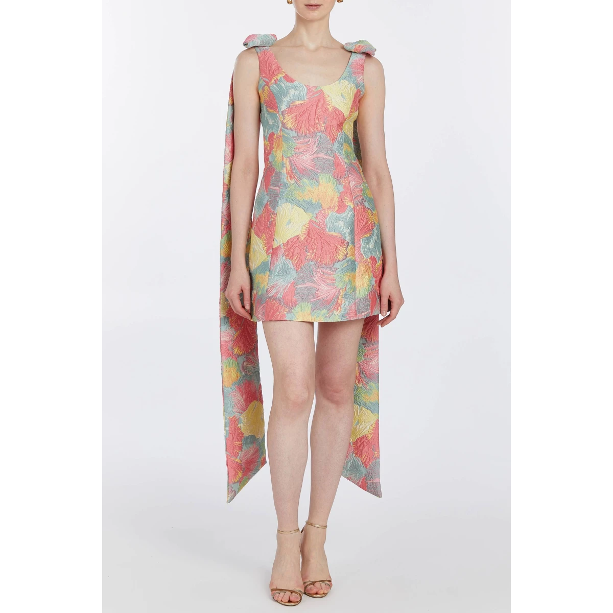 Markarian dresses with romantic neckline and structured silhouette