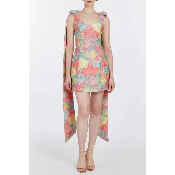 Markarian dresses with romantic neckline and structured silhouette