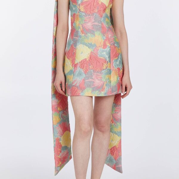 Markarian dresses with romantic neckline and structured silhouette